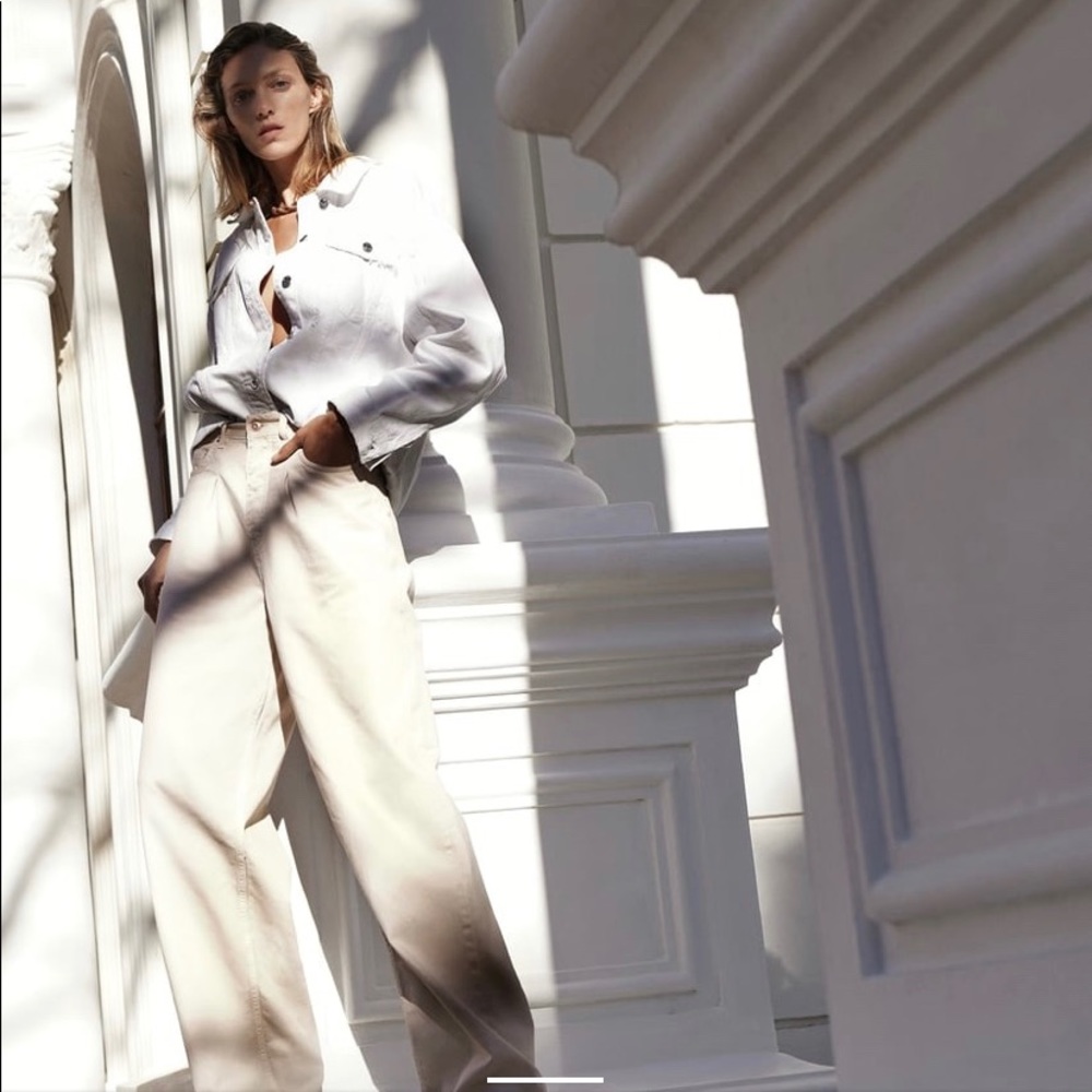 Zara high waisted white pants